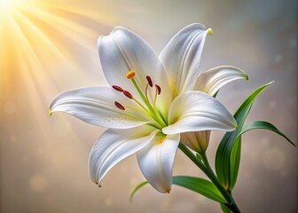 Stunning White Lily Flower in Ultra HD 8K Resolution with Transparent Background, Capturing Natural Beauty and Elegant Details, Ideal for Various Creative Projects