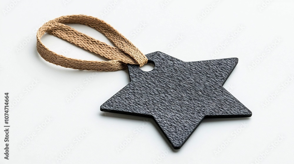 Fototapete matte textured star shaped tag with reinforced strap designed for versatile labeling identification 