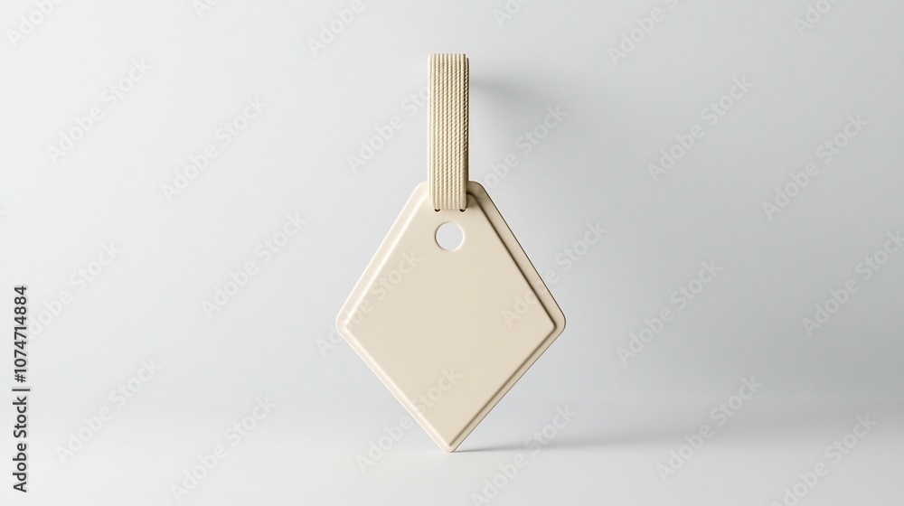 Leinwandbilder elegant and simple diamond shaped tag or label with smooth edges and a strong strap for secure attac