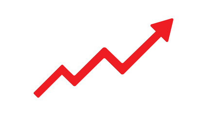 red upward arrow graph icon