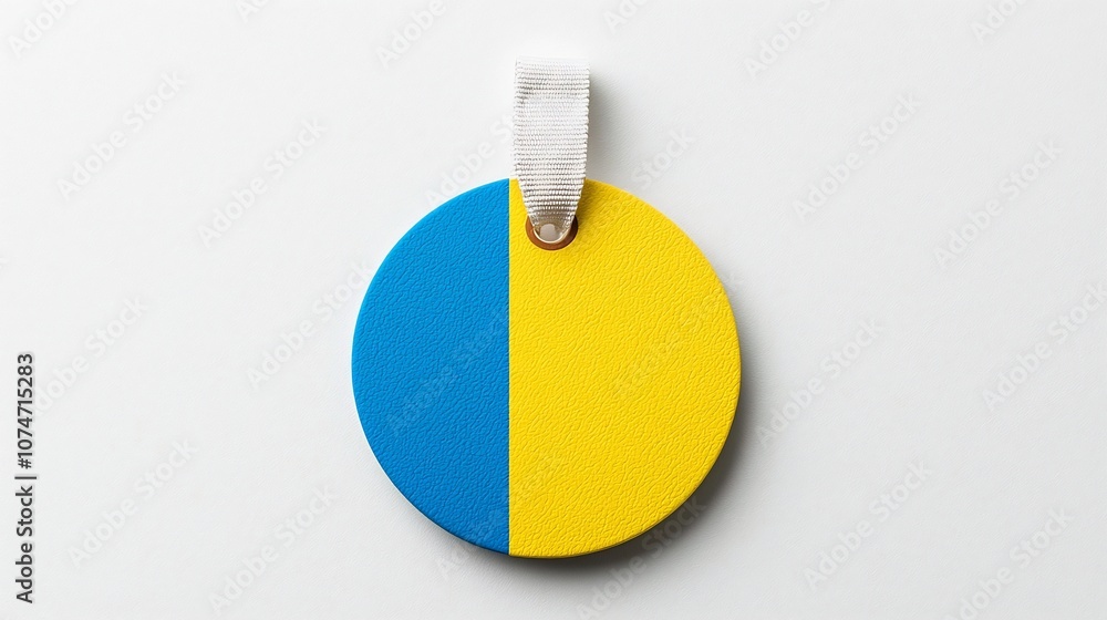 Leinwandbilder vibrant circular tag with matte texture and secure strap ideal for product labeling packaging brandi