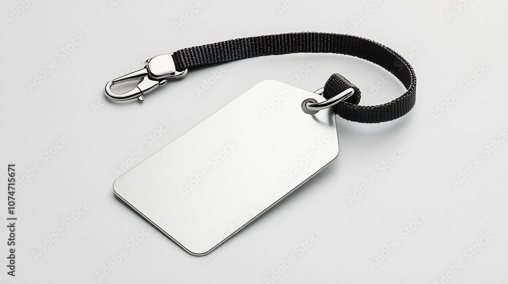 Leinwandbilder rounded rectangular tag with polished metallic finish and sturdy strap ideal for versatile labeling 