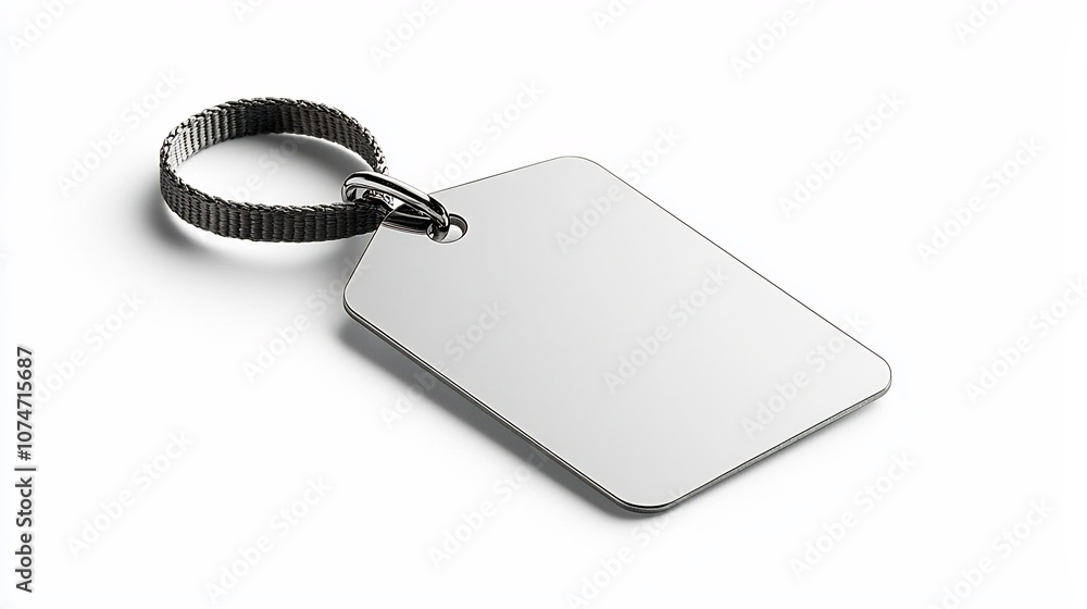 Leinwandbilder sleek and modern rounded rectangular tag with a durable strap isolated on a clean white background p