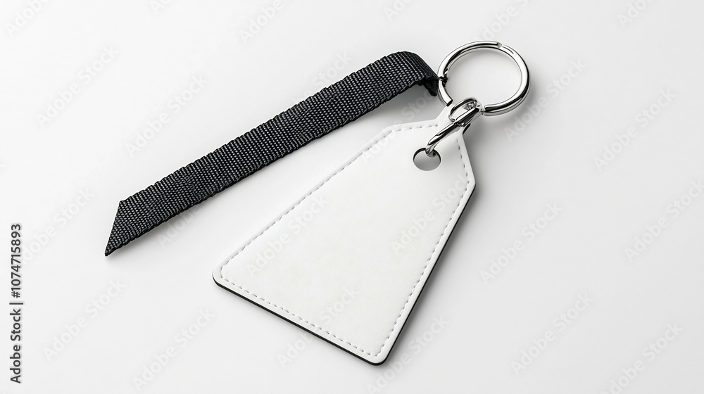 Leinwandbilder Minimalist triangular tag with smooth clean edges and a reinforced strap for secure attachment displayed on a simple white background  This versatile graphic element can be used for branding labeling