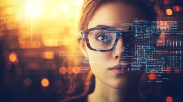 Skilled technician examining intricate circuits high-tech lab setting futuristic tools advanced technology illuminated workspace attention to detail