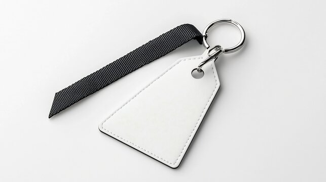 Minimalist triangular tag with smooth clean edges and a reinforced strap for secure attachment displayed on a simple white background  This versatile graphic element can be used for branding labeling