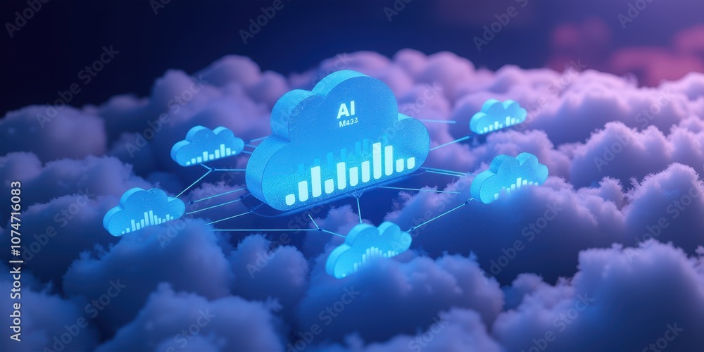 Poster cloud computing and data streaming concept
