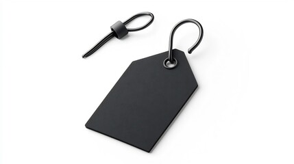 Simple yet functional square tag with a matte surface and reinforced loop designed for organizational purposes and set against a clean white background