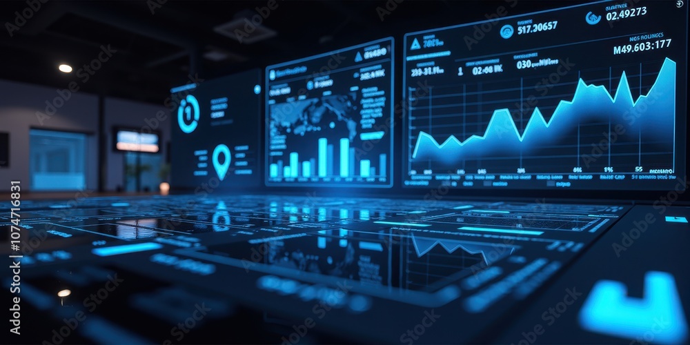 Poster modern data dashboard for real-time streaming analytics