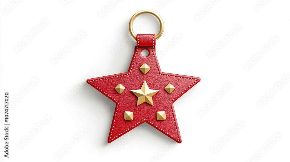 Poster elegant and premium eight pointed star badge in red and gold colors with a polished and textured sur