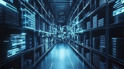 Inventory replenishment workflow in digital system with barcode scanning optimizing stock levels automated restocking process in organized warehouse setting