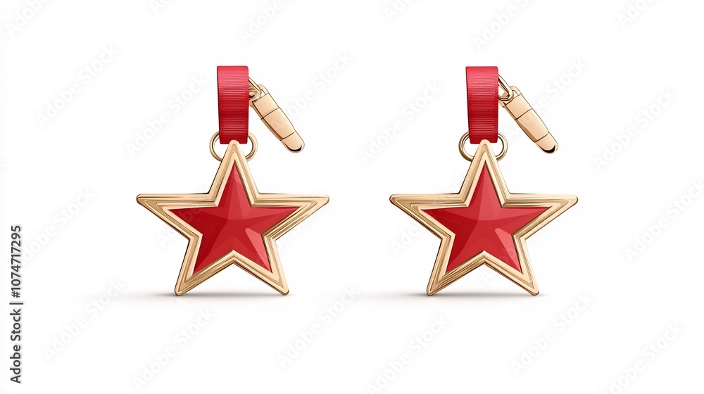 Leinwandbilder elegant eight pointed golden star badge with a shiny metallic finish and durable strap perfect for p