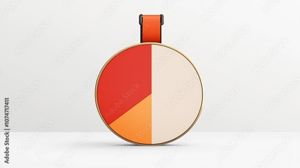 Fototapete Detailed of a Scalloped Circular Red and Gold Badge with Smooth Surface and Strong Strap Ideal for Labeling or Identifying Various Items