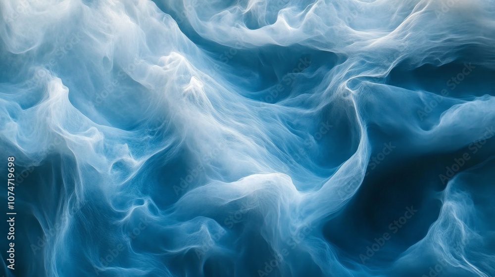 Poster the image is of a blue and white ocean with a lot of waves