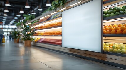 Led board for advertising in supermarket.