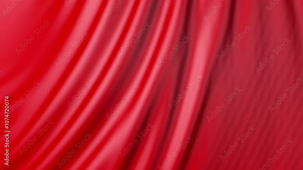 Aufkleber red silk symphony: immerse yourself in a visual symphony of red silk as it gracefully moves and flow