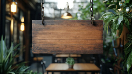 a blank wooden signboard mockup