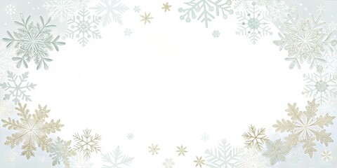 Subtle Snowflake Border with Light Pastel Colors

