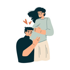 Pregnancy Planning with Young Man and Woman Vector Illustration