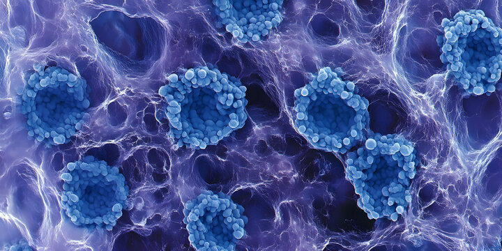 Ultra high definition resolution imaging of cells/virus/cancer cells observed using high power electron microscope, science, technology, biology, business, medical, experiment, chemistry, background