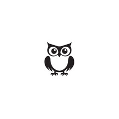 Fototapeta premium Owl In cartoon, hand-drawn flat style. image for social media, websites and UI. Isolated 2D vector design in logo, icon, sketch style, simple line vector, single color. AI Generative Art.