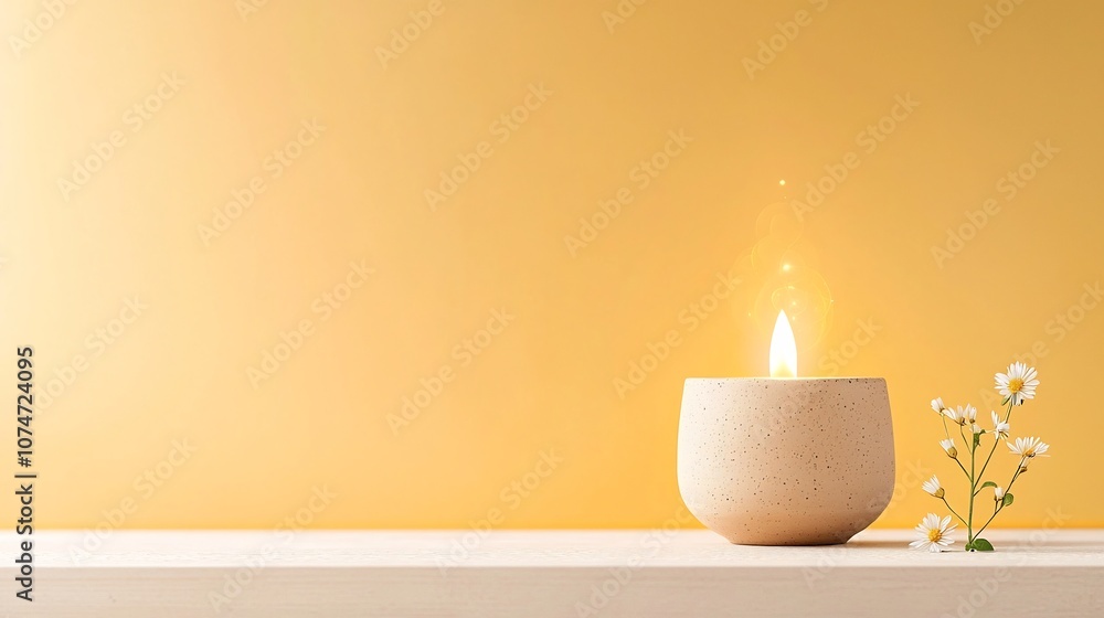 Aufkleber glowing traditional earthen lamp emitting a bright flame surrounded by abstract circular patterns an