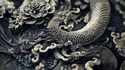 Fototapeta premium Use ultra-fine detailing,with each part of the pattern showing different textures and subtle shading. Every tiny section should feel crafted and intentional, drawing the viewer in to explore each part