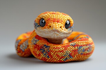 Fototapeta premium A Chinese snake with chinese pattern made of yarn