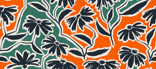 Abstract flower blooming design. Pattern with floral seamless pattern.
