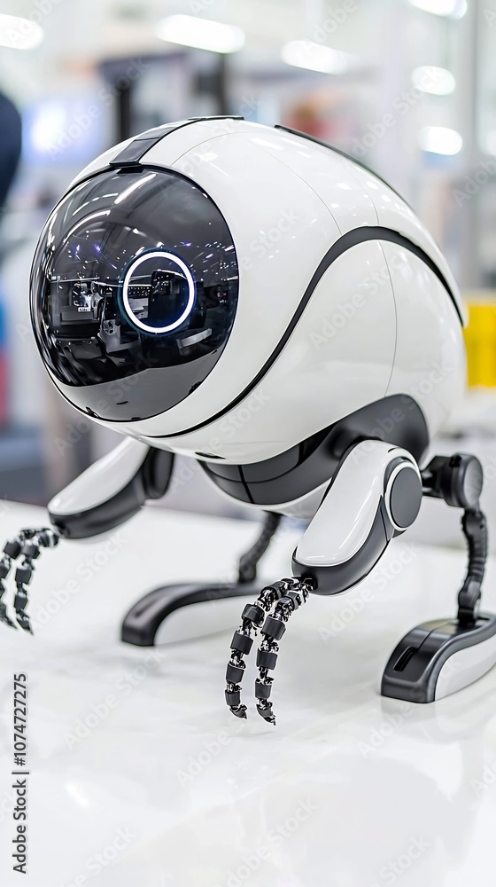 Poster Futuristic Robotic Assistant Collaborating with Human in a Cutting Edge High Tech Environment Symbolizing Innovation in and Robotics