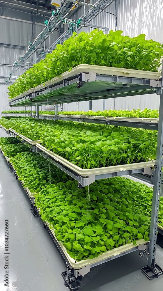 Poster vertical hydroponic system showcasing modern soil free farming setup with nutrient rich water flowin