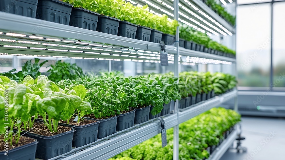 Poster innovative multi layered vertical farm showcasing the efficient indoor cultivation of a variety of f