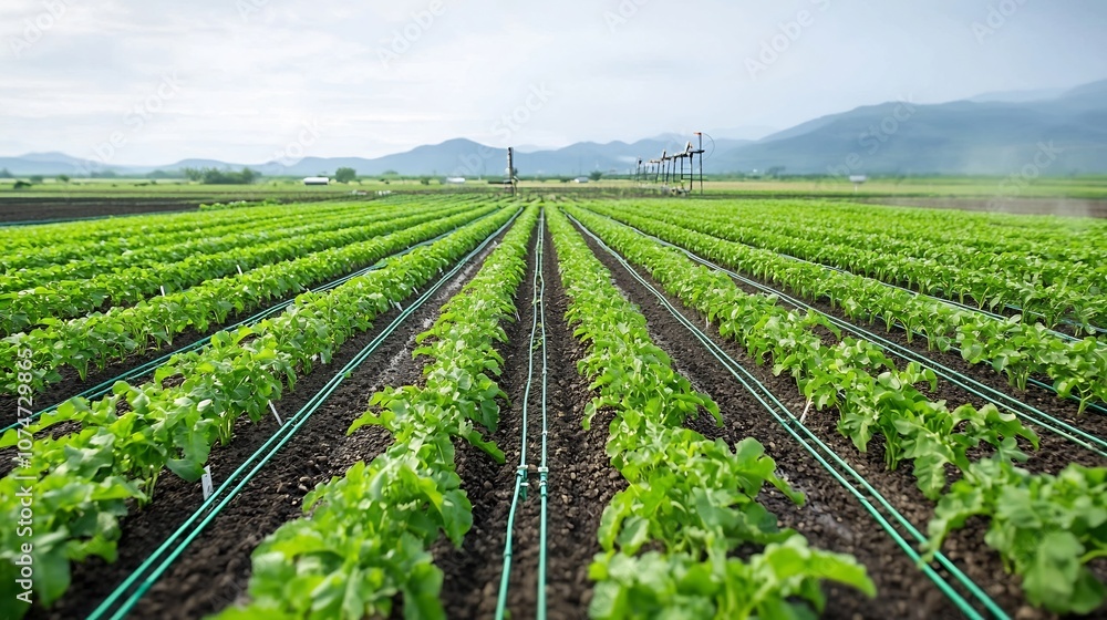 Aufkleber futuristic smart farm equipped with advanced automated irrigation and nutrient delivery systems