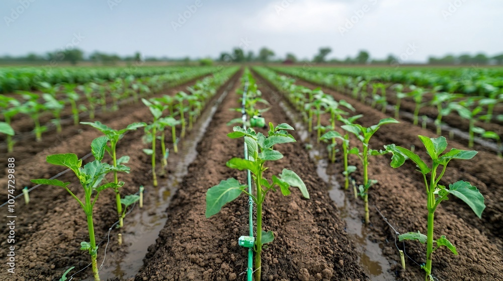 Aufkleber Cutting edge smart farm equipped with advanced automated irrigation and nutrient delivery systems maintaining optimal environmental conditions for high yield sustainable crop production