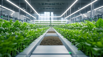 Advanced agricultural technology with automated systems and sensors to monitor soil irrigation and optimize crop health and productivity on a modern sustainable farm