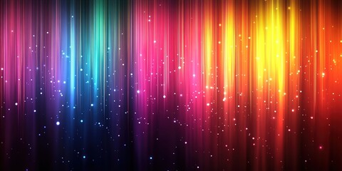 Vibrant Abstract Rainbow Color Background with Vertical Stripes and Glowing Lights &ndash; A Stunning Vector Design for Creative and Modern Visuals