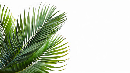 Fototapeta premium Green palm leaves detailed and isolated
