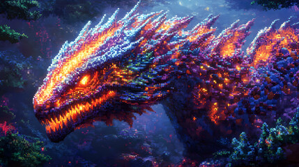 Pixelated Dragon Illustration