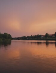 Naklejka premium a beautiful lanscape river in the fantastic nature with green