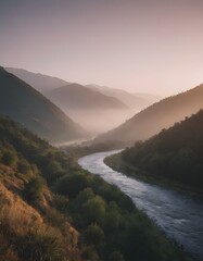 a beautiful lanscape river in the fantastic nature with green