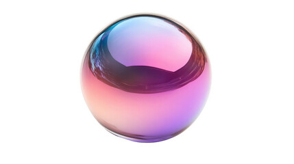 Iridescent Sphere Abstract Bubble Pink Purple Gradient Shiny Orb Reflective Surface Background