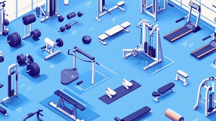 Fototapeta premium Gym Equipment Illustration
