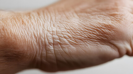 Fototapeta premium Closeup wrinkled skin hand of elderly woman