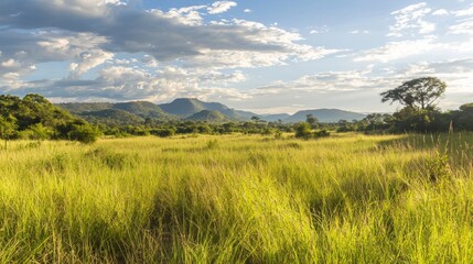 Fototapeta premium Preserving Nature's Bounty: Serene Landscape of Nature Reserve Promoting Eco-Tourism and Conservation Efforts