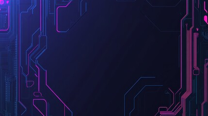 Abstract technology background featuring a circuit board, processor, and AI chip or CPU semiconductor with light blue neon microchip, showcasing digital connections and modern computing innovation