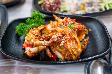 Korea food. Spicy Marinated Crab