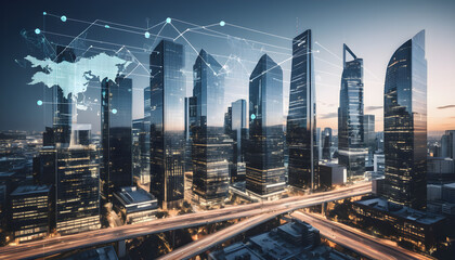 Fototapeta premium A sleek city skyline
