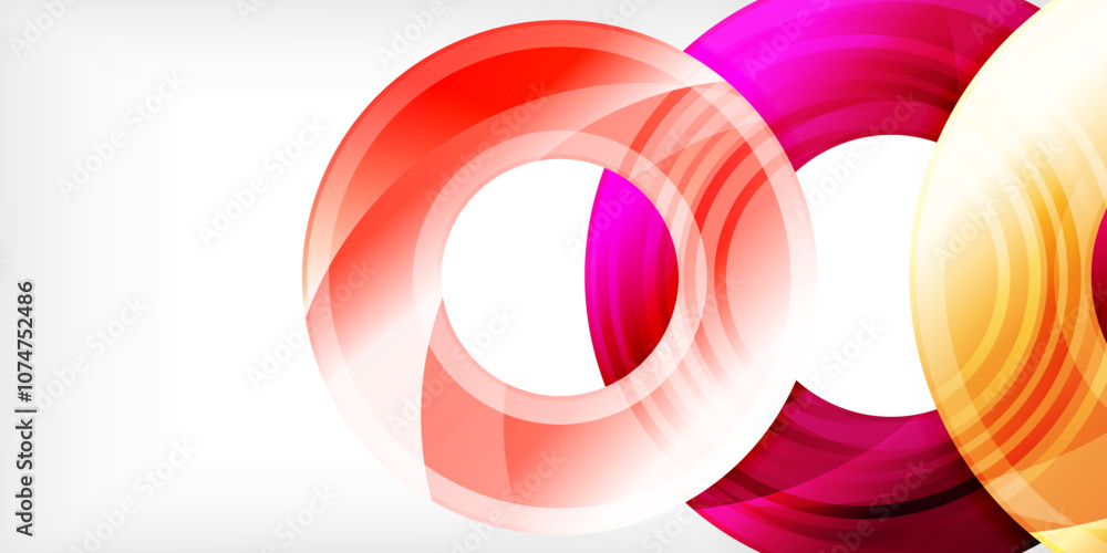 Aufkleber Bright colorful circles with light effects. Abstract background