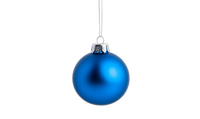 Shiny Blue Christmas ball isolated on a white background