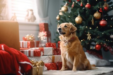 A cute dog christmas mammal animal.